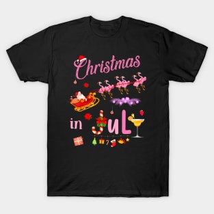 Funny Flamingo Pink Camping Car Christmas In July T-Shirt